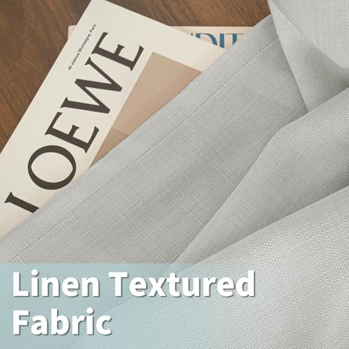 Image of LAMIT Linen Window Curtains for Bedroom, 63 inch Grommet Thick Linen Drapes Light Filtering Privacy Sheer Curtains for Living Room, Set of 2 Panels (52 x 63 Inch, Light Grey)