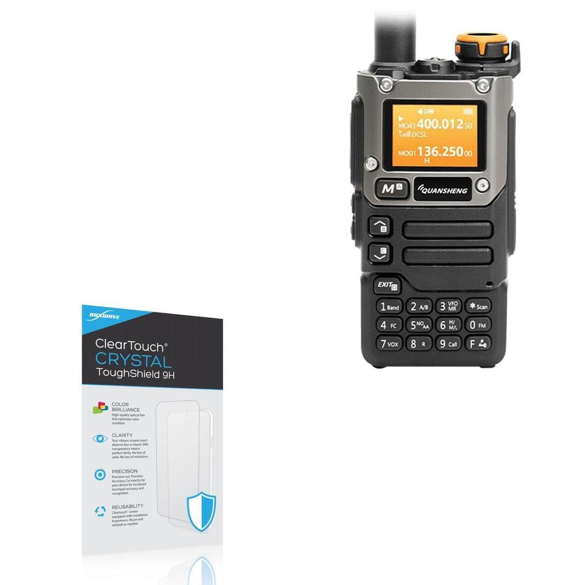 BoxWaveScreen Protector Compatible with Quangsheng UV-K5 - ClearTouch Crystal ToughShield 9H (2-Pack), Clear 9H Tough Flexible Film Screen Protector