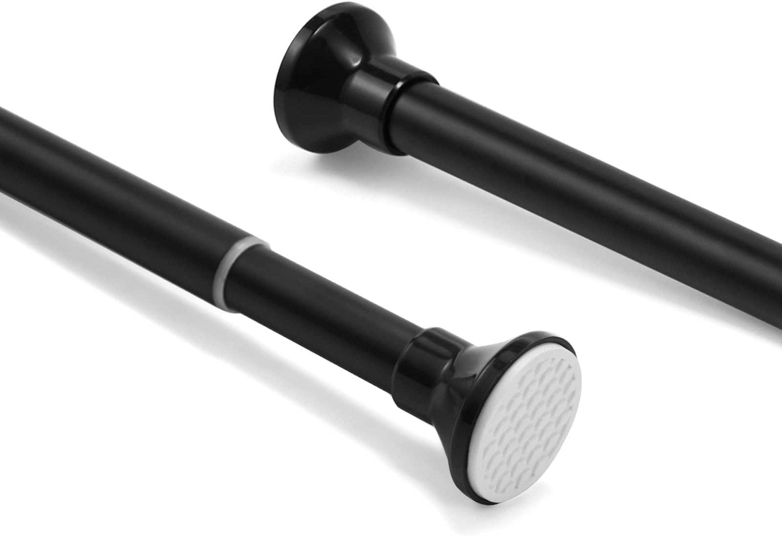 Telescopic Spring Tension Rod 105200cm, Metal Black Shower Curtain