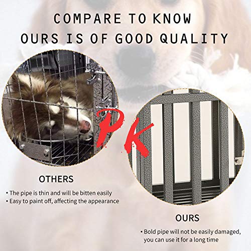 Kelixu 38” Heavy Duty Dog Crate Large Dog Cage Metal Dog Kennels And Crates For Large Dogs Indoor Outdoor With Locks, Lockable Wheels And Removable Tray, Easy To Install, Black #TOP1