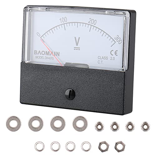 Image of BAOMAIN DH-670 DC 0-300V Class 2.5 Analog Panel Volt Meter | DC 0-300V panel voltmeter for easy voltage testing. Class 2.5 accuracy with clear scale.