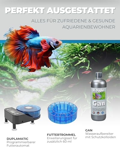 Dupla DuplaMatic I programmierbarer Futterautomat für Aquarien I Fischfutter-Spender für bis zu 6 Fütterungen pro Tag I 60 ml Kapazität I Aquarium-Futterspender