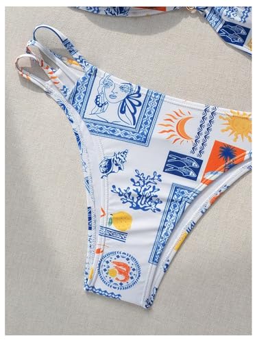 Milumia Women's 2 Piece Bikini Set Graphic U Wired Spaghetti Strap Bathing Suits4