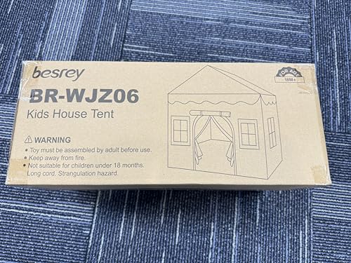 Besrey BR-WJZ06 Kids Play Tent, Kids Playhouse 2 In 1 With Padded Mat And Lights, Large Play House With 2 Doors & 4 Windows, Kids Play Tent Indoor & Outdoor thumb #9