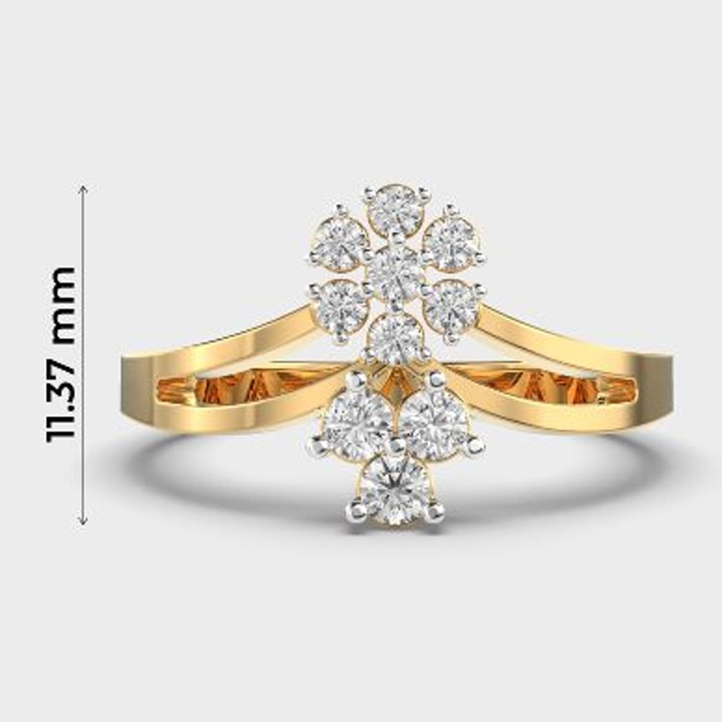 Anello in argento sterling 925 con fantasia floreale | placcato oro | con moissanite, anello di lusso fatto a mano di forma rotonda per donna | LKJR_0067