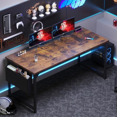 Image of OLIXIS Computer Desk, 63 Inch Gaming Desks for Home Office Small Spaces
