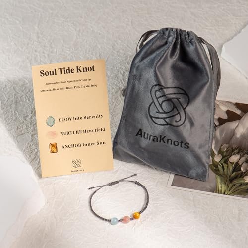 HarmonyGuard Crystal Energy Bracelets Set - Wealth, Emotional Support & Protection Hand-Knotted Rope with Natural Gemstones, Adjustable for Women Men. (Soul Tide Knot) 8