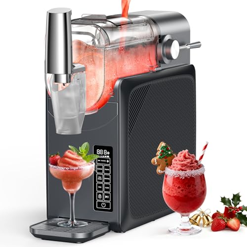 Slushie Machine No Ice Needed 88oz, Slushy Machine for Home with LED Display and 5 Preset Modes, Auto-Clean, Frozen Drink Maker Perfect for Margarita,Frappés, Cocktail Smoothie, Milkshake and More