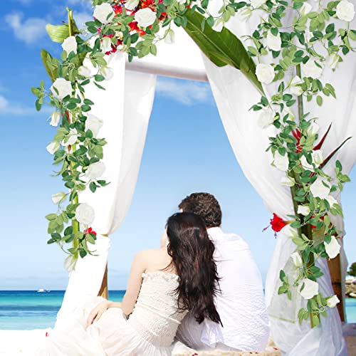 SZXMDKH Ghirlanda di rose artificiali, confezione