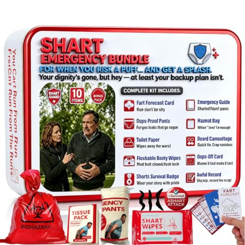 YWTOYS Funny Shart Survival Kit, Ultimate Poop Prank Gag Gift Set with Wet Wipes, Disposable Underwear, Tissues & Hilarious Badge, Novelty Fart Potty Pack for Friends and Family - image 1