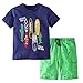 Morbuy Ensemble Enfant Garçon Eté de 2 Pièces, 100% Coton T-Shirt à Manches Courtes + Shorts,avec Mignon Modèle Chemise Tee Pantalons Courts pour Bébé Garçon Filles 1-7Ans (3-4Y,Planche de Surf)
