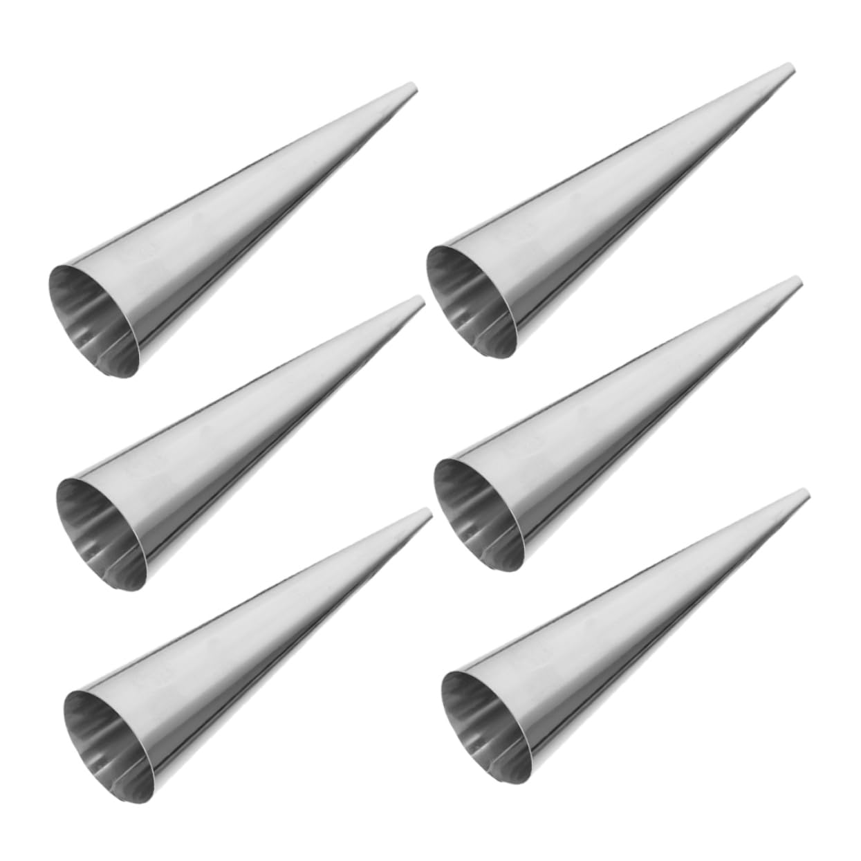COLLBATH 6pcs Stainless Steel Croissant Molds Cone Shape Baking Tools for Pastries Reusable and Dishwasher Safe for Home for Croissants and Other Pastries