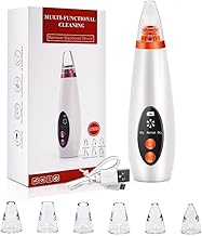 6 in 1 Multi-function Blackhead Remover Tools | Electric Derma suction Machine | USB Rechargeable Acne Pimple Pore Cleaner Vacuum tool - Facial Cleanser Device for Nose & Skin Care