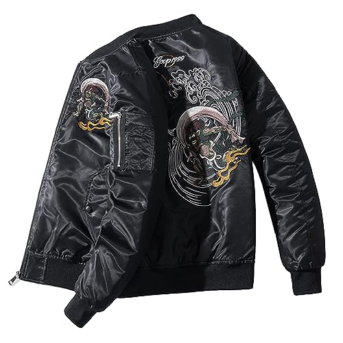 XYXIONGMAO Streetwear Bomber Jackets Windbreaker Techwear ghost embroidery pattern Clothes Flight Jacket for Men3