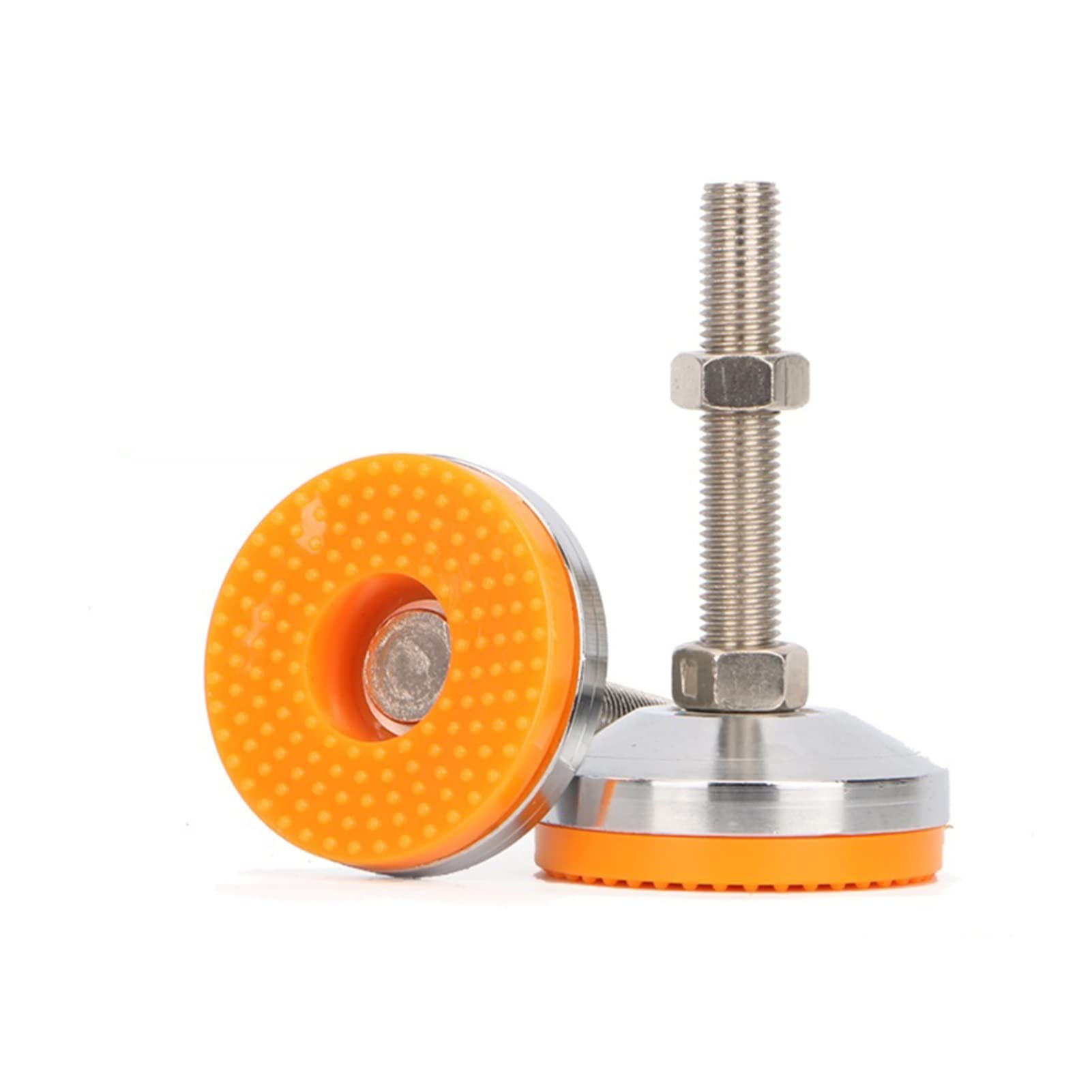 BREAKA 4 Stück, orangefarbene Boden-Nivellierfüße, robust, mit Sicherungsmuttern for Möbel, Tische, Schränke, Regale und mehr, Gewindegröße M10 x 80 mm.