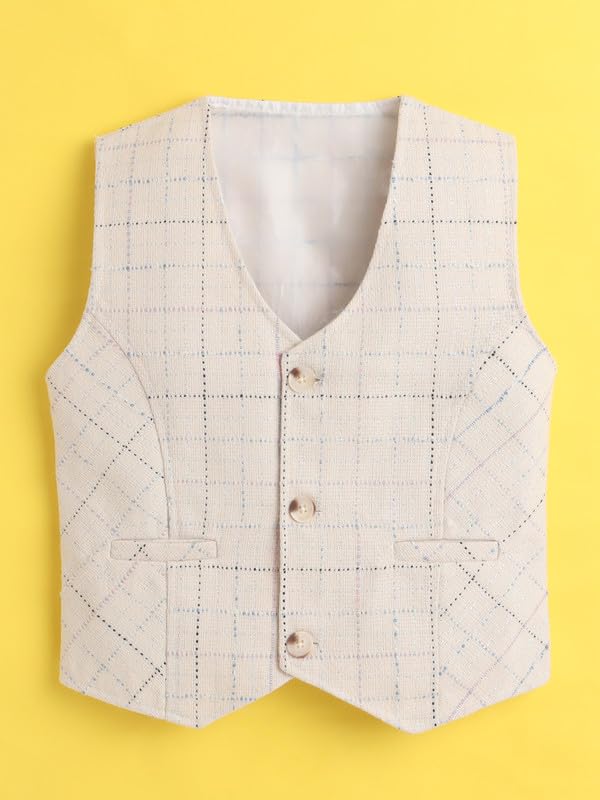 Ministich Kids-Boys Cotton Woven Sleeveless Waistcoat 4
