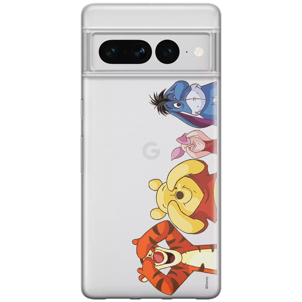 ERT GROUP mobile phone case for Google PIXEL 7 PRO original and officially Licensed Disney pattern Winnie the Pooh & Friends 036 adapted to the shape of the mobile phone, partially transparent