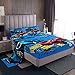 Sports Car Bed Sheets Kids Boys Race Car Sheet Set 3 Pcs Child Speed Race Sports Car Sheets Set + Deep Pocket Fitted Sheets + Extreme Sports Theme Flat Sheet 1 Pillow Sham,Twin Size