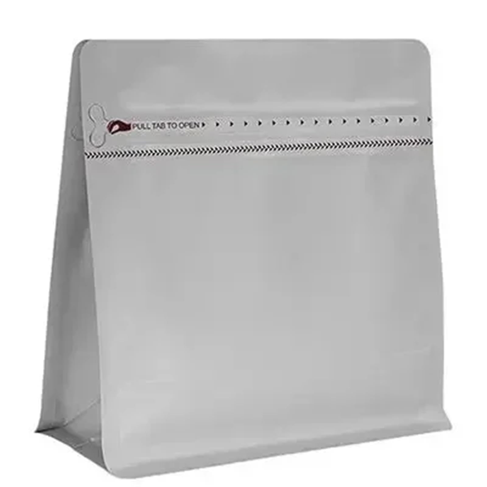 Coffee Bags With Valve 50pcs Heat Sealable Matt Mylar Aluminum Foil Pouches Flat Bottom Ziplock Tea Ground Coffee Valve Packaging Bag(Gray,With valve 150g)