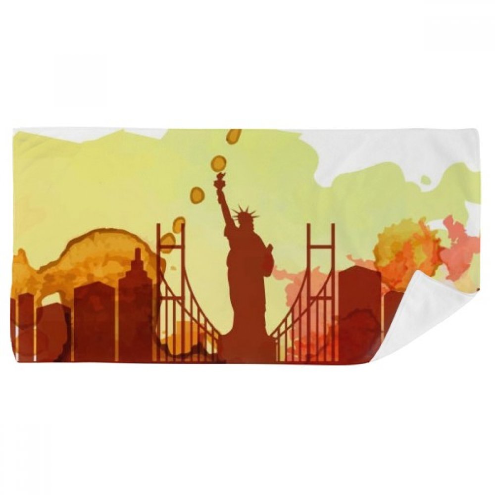 Gant de toilette doux et serviette New York au fini aquarelle haut de gamme