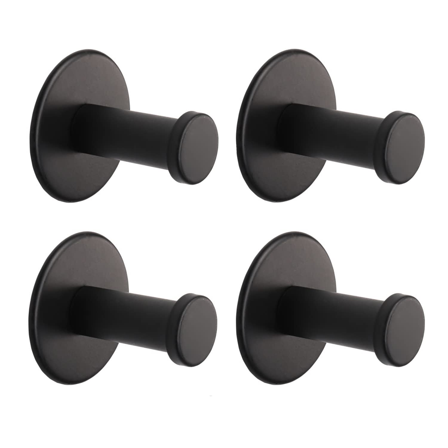 Vanloory Bath Towel Hooks, 4 Pack Self Adhesive Coat Hooks, Sturdy No Drilling Robe Hook, SUS 304 Stainless Steel Heavy Duty Clothes Hanger, Wall
