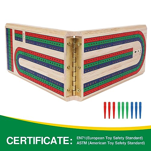 Juego de Mesa Plegable Cribbage Clásico de Madera miniatura 3