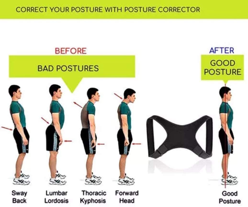 Corrector Adjustable Back Straightener, Brace, Upper Brace for Clavicle to Support Neck, and Shoulder,