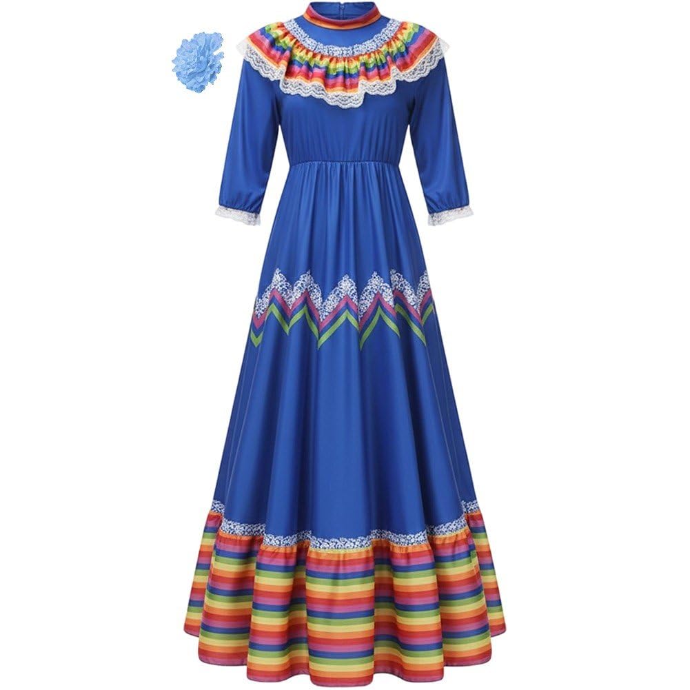 Robe folklorique espagnole haut de gamme avec pince fleur