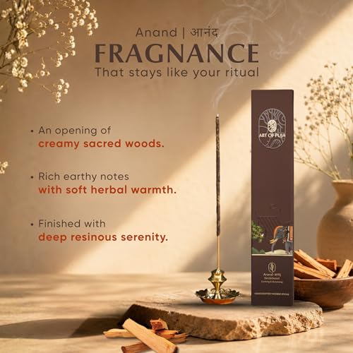 Image of Sandalwood Handcrafted Incense - 30 Agarbatti Stick | 1 Hr Burning Time, 2+ Hr Fragrance Retention | Rich Chandan Aroma | Free Agarbatti Holder | Incense Sticks for Home