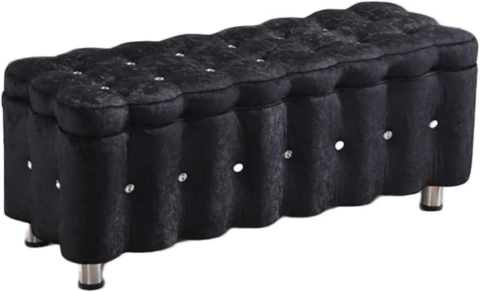 Repose-pieds ottoman avec coffre pliable pour un salon nordique épuré