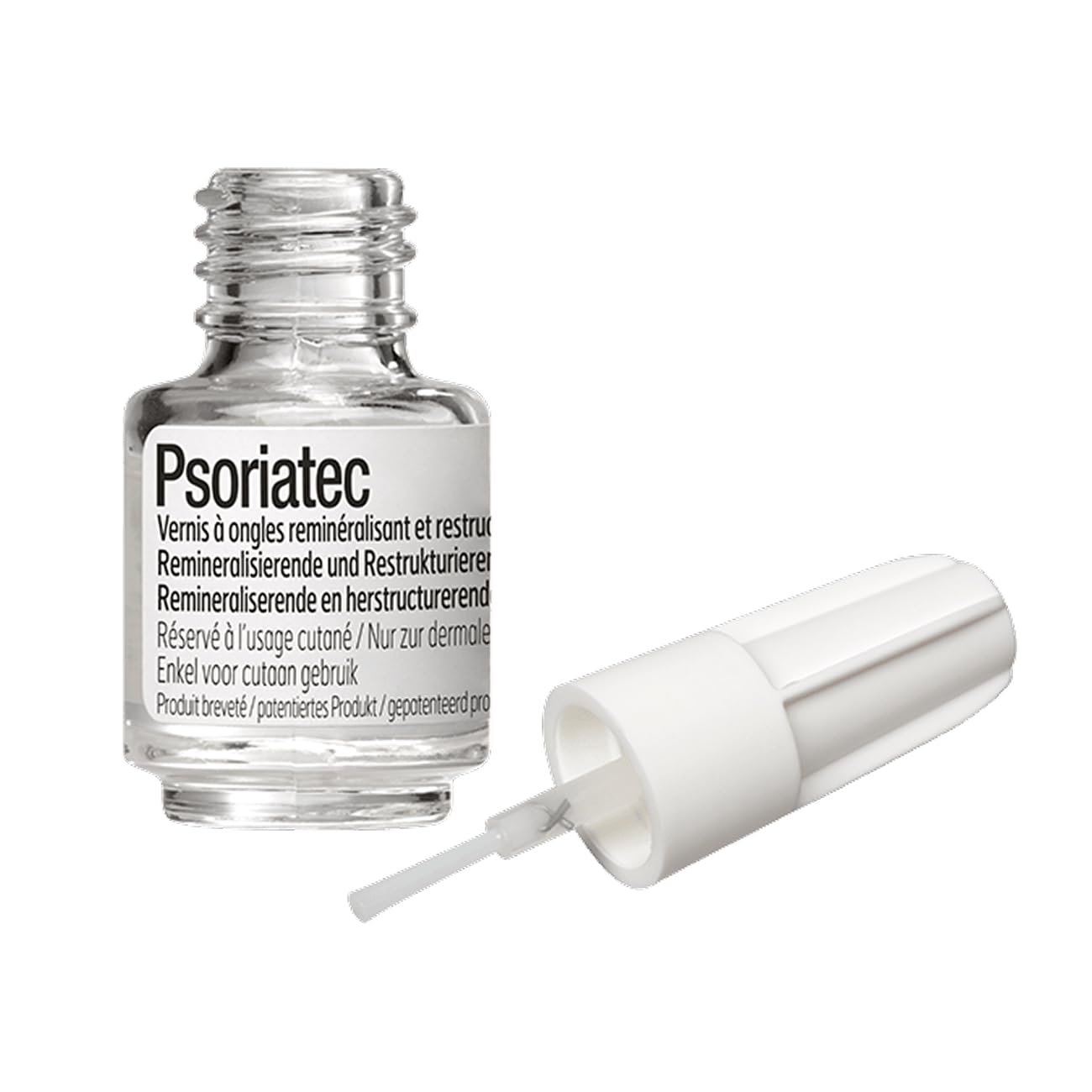 Bailleul Laboratoires Psoriatec - Esmalte de uñas para uñas debilitadas, reestructurado y remineralizado, protege y fortalece las uñas, soluble en agua, elimina con agua, 2 botellas de 3,3 ml