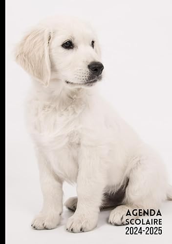 Agenda Scolaire Chien Chiot: Format A5 Agenda Journalier Quotidien Blanc et Noir | Fille Garçon College Lycee Etudiant Primaire