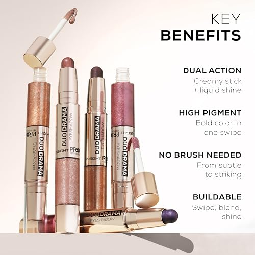 Image of Duo Drama Eyeshadow (Tone Spell) | Metallic Finish | Cream-to-Liquid Hybrid Formula with Intense Pigment | Waterproof, Long-Wear & Easy to Blend - 8g