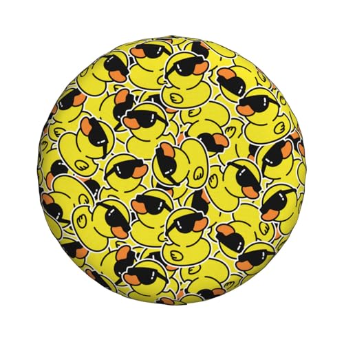 Image of Cute Duck Spare Tire Cover Universal Wheel Tire Cover Funny Cartoon Duck Tire Protectors for Travel Trailer Rv SUV Truck Camper and Many Vehicle 15 Inch