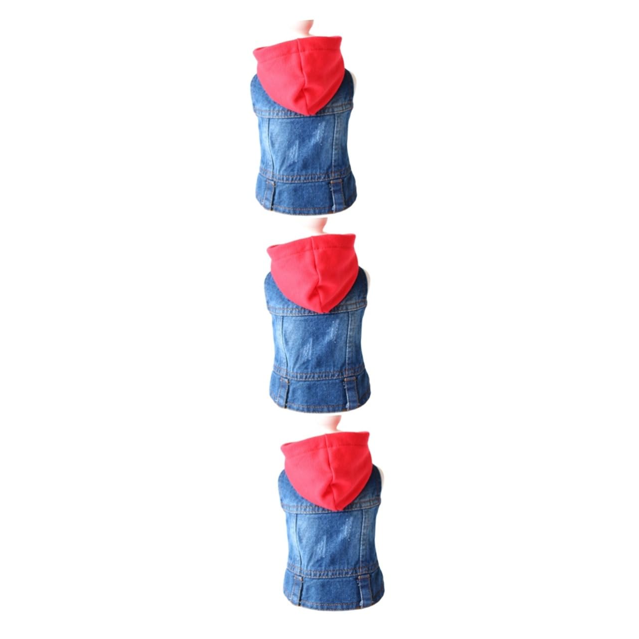 Vêtements pour chiens anti-frottement avec ce gilet en jean rouge pour petit animal