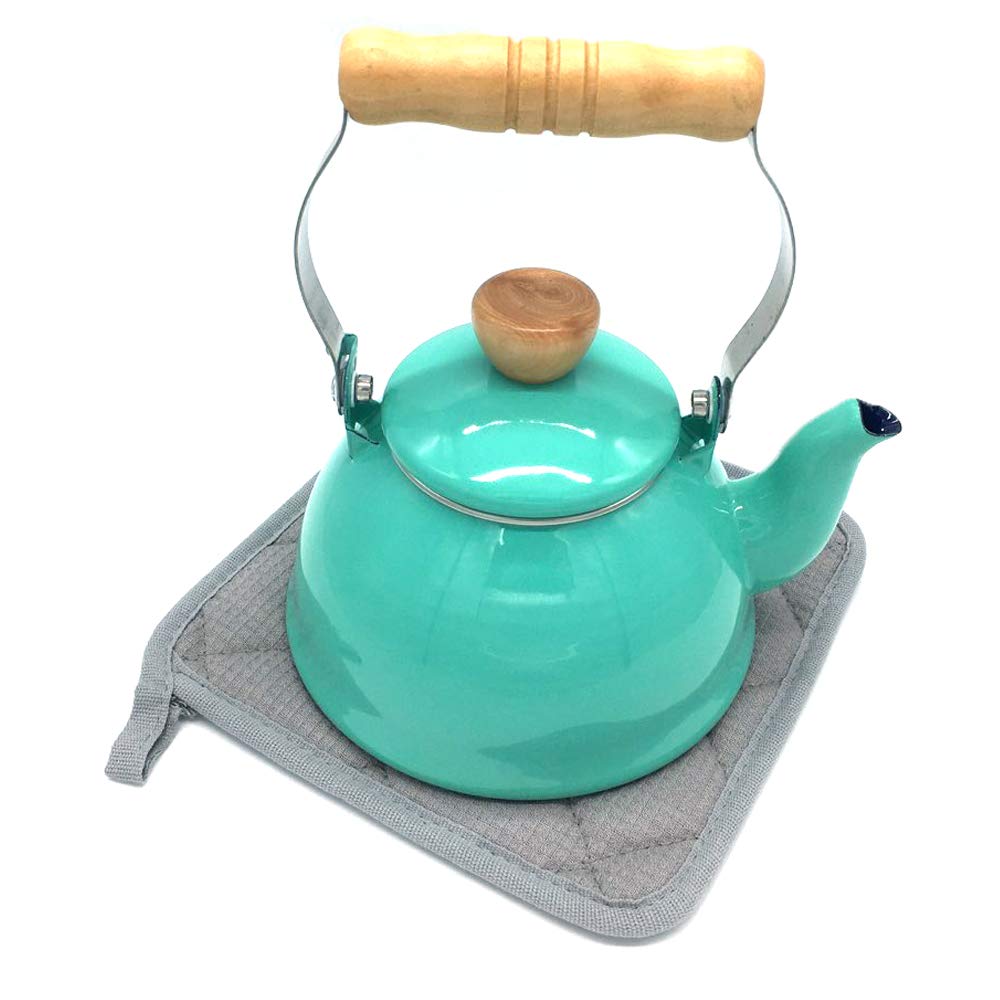 Enamel on Steel Tea Kettle, 1.5 Quart, Turquoise