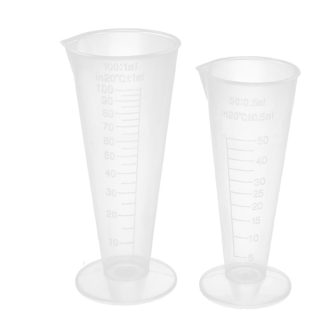 Uxcell Transparent Sourcingmap Plastic Conical Beaker Laboratory Measurements Graduated Measuring Cup 50Ml 100Ml