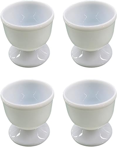 Juego de 4 tazas de cerámica para huevos de porcelana para desayuno cocción fácil de limpiar recuerdos de la infancia soporte para tazas de huevo