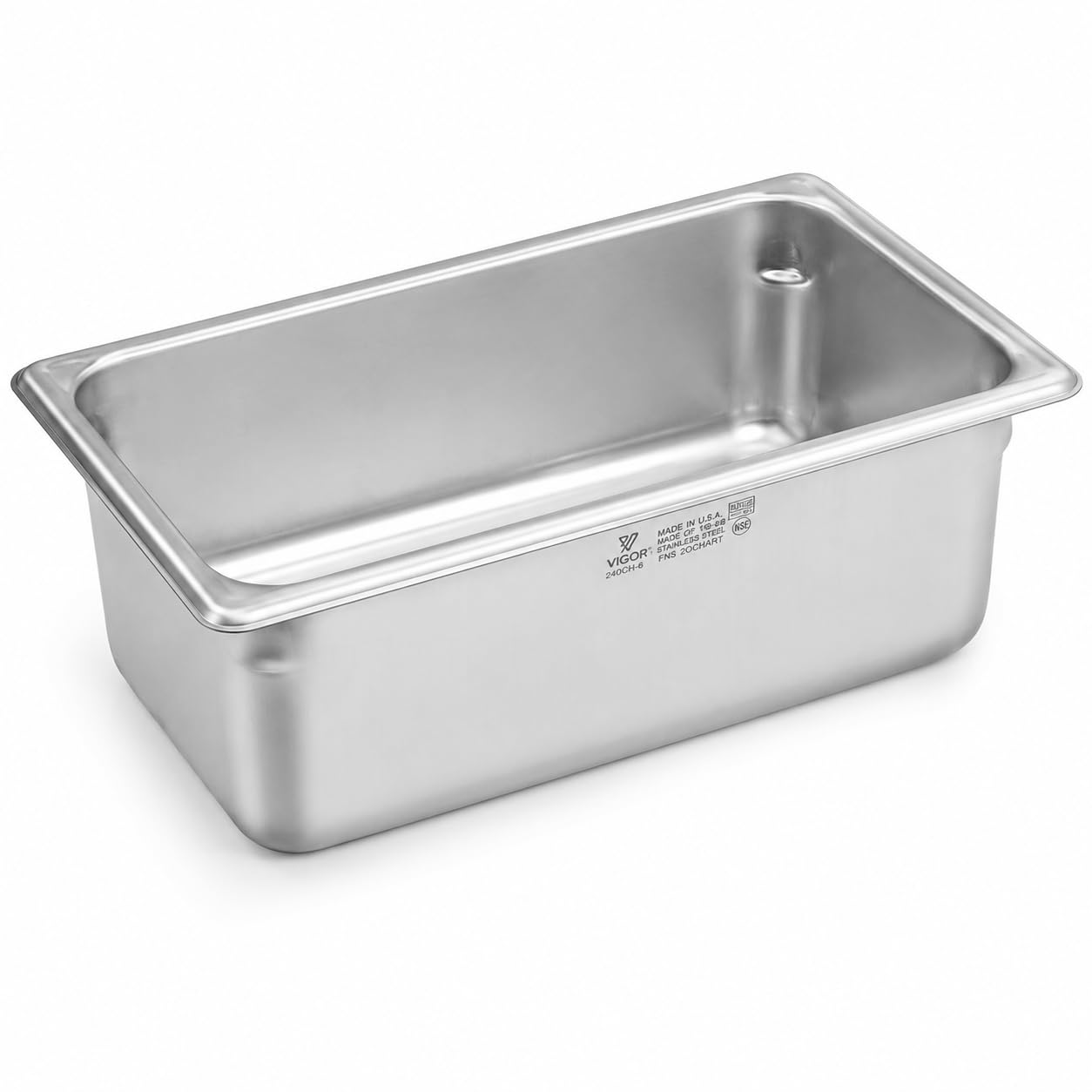 1/4 Size Anti-Jam Stainless Steel Steam Table Pan by Glownary – Silver