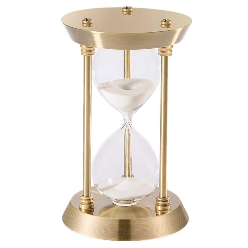 RubikAntique Sand Timer, 60 Minutes Metal Brass Hourglass for Gifts, Kitchen, Office, Home Decoration (32x18cm)