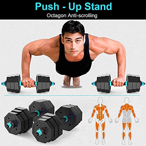 Adjustable Dumbbell Sets 30 40 LBS Dumbellsweights Set, Curl Bar with Weights Dumbbell Set for Men and Women, Double Bolts Barbell Weights Set for Home Gym - Image 6