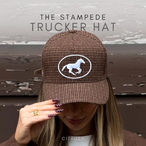 Image of Vintage Western Trucker Hat | Men & Women | Country Cute Caps for Cowgirls Cowboys | Camo Denim Embroidered Cotton | Snapback