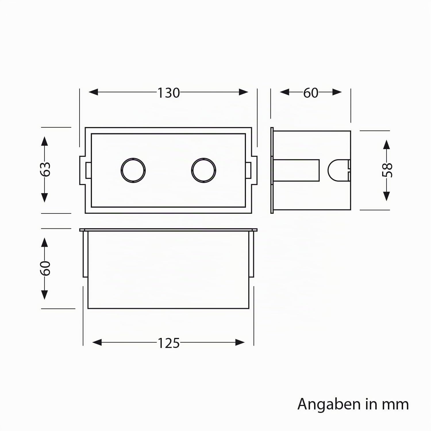 ledscom.de 4x LED Wandeinbauleuchte ZIBAL, Downlight für außen, IP65, schwarz matt, 140 x 70mm, 3,3 W, 209lm, warmweiß