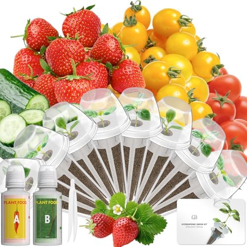 Indoor Hydroponic Tomato Garden Kit - Are You Missing These 5 Gems? 7 Fruits Seed Pod Kit for AeroGarden, Ahopegarden, iDoo, GARDENCUBE, MUFGA with Strawberry, Cucumber, Red/Golden Cherry Tomato, Compatible with All Indoor Hydroponics Growing System, 8-Pod