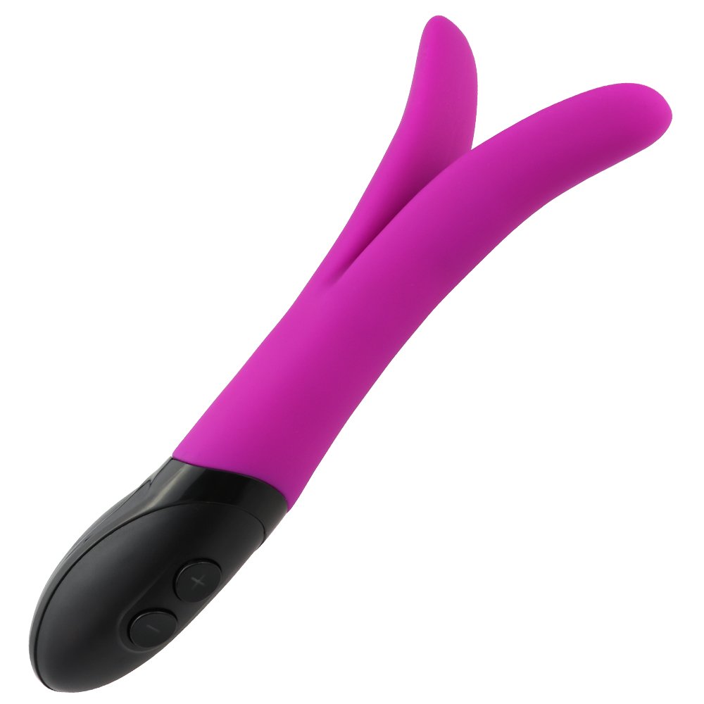 Prodotti per adulti multi-funzione di silicone clitoride G-spot vagina vibratore per le donne, silenzioso biforcuta maschio P-Enis bacchetta massaggiatore stimolare viola/rose rosso,Purple