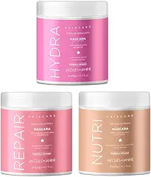 Kit Jacques Hydra Nutri Repair Máscaras Hidratação Nutrição Reconstrução Cronograma Capilar 1200g
