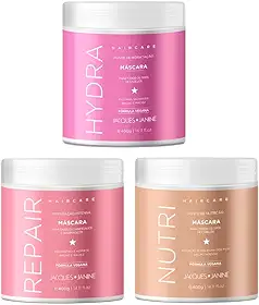 Kit Jacques Hydra Nutri Repair Máscaras Hidratação Nutrição Reconstrução Cronograma Capilar 1200g
