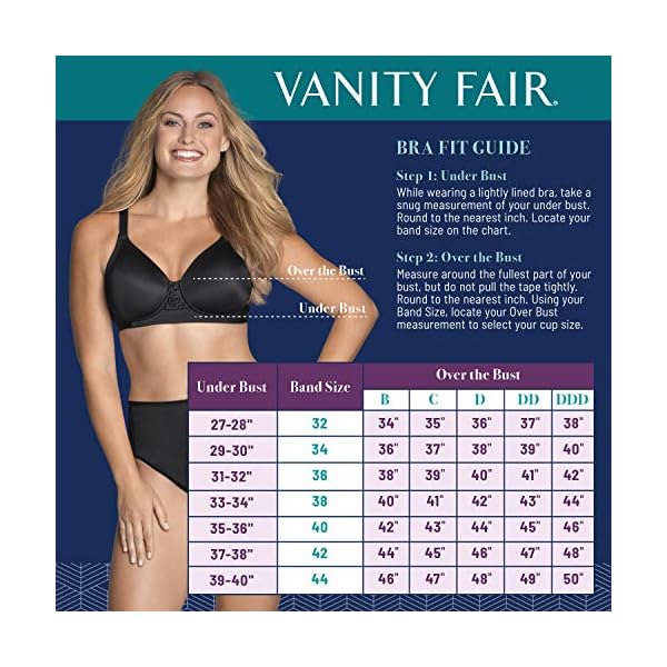 Vanity Fair womens Full Figure Beauty Back Smoothing Bra, Wirefree - Beige, 40C US