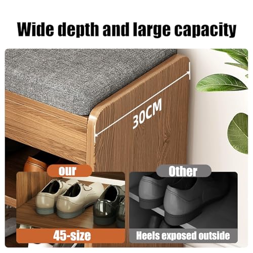 Banc de rangement pour chaussures compact avec assise rembourrée pour petits espaces - 5