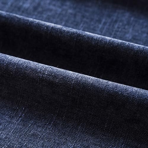 Image of Foindtower Pack of 2 Textured Chenille Throw Decorative Pillow Covers Square Accent Solid Cushion Cover Neutral Modern Farmhouse Pillow Case for Couch Sofa Bedroom Living Room 24x24 Inch,Navy Blue